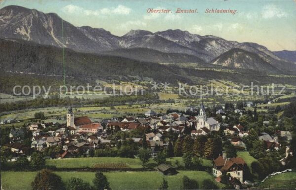 Schladming Obersteiermark Gesamtansicht Ennstal Alpenpanorama