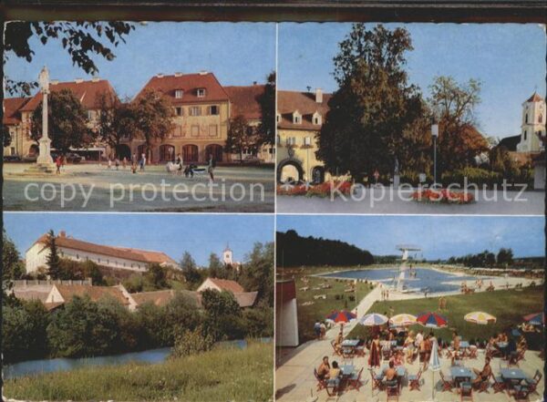 Fuerstenfeld Hauptplatz Säule Stadttor mit Klosterki