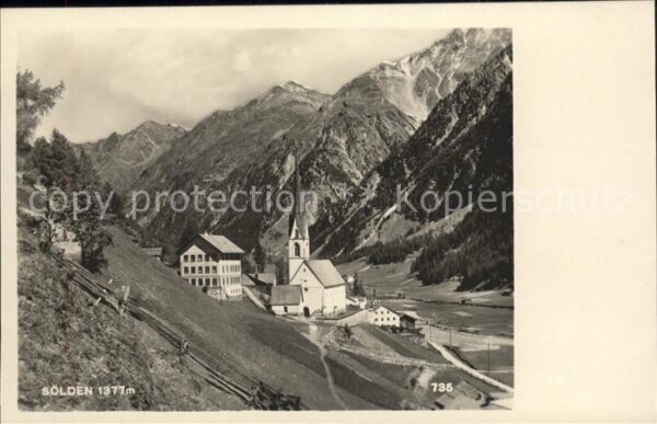 Soelden Ortsansicht mit Kirche