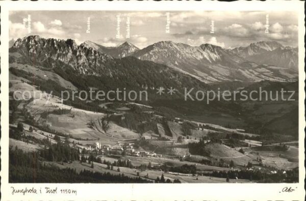 Jungholz Tirol Gesamtansicht mit Alpenpanorama Deutsch