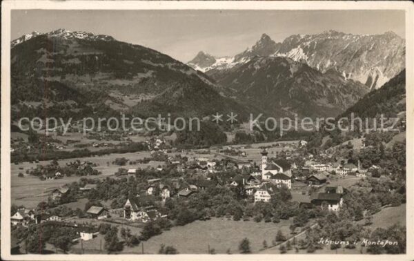 Schruns Vorarlberg Gesamtansicht gegen Golmerjoch und Zimb
