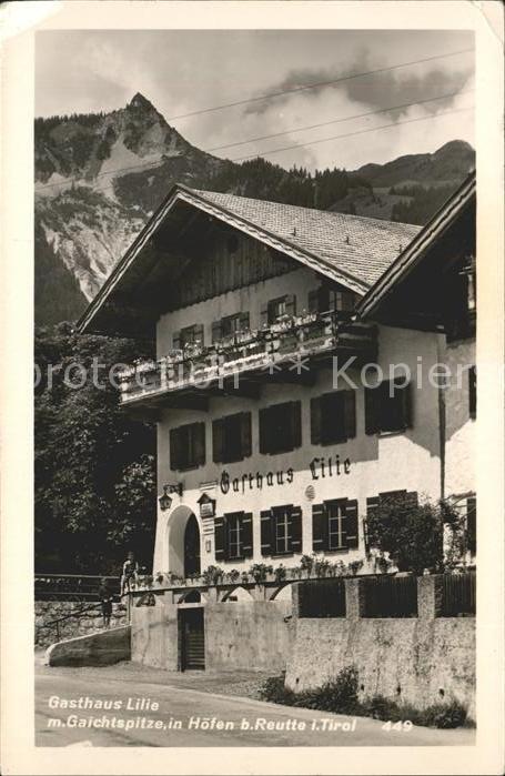 Hoefen Tirol Gasthaus Lilie Gaichtspitze Allgäuer Al