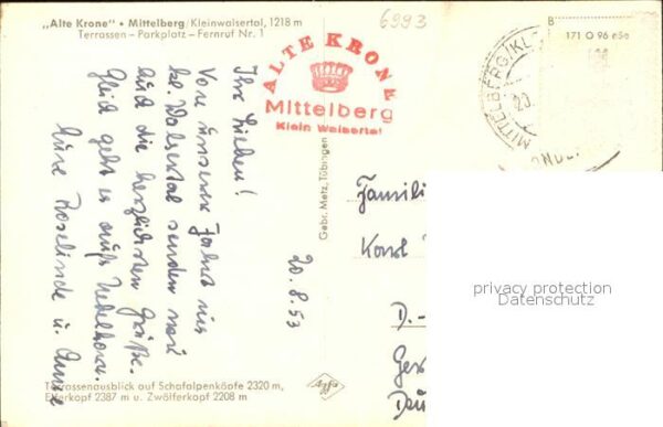 Mittelberg Kleinwalsertal Berghotel Restaurant Alte Krone Terrass – Bild 2