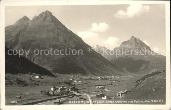 Galtuer Tirol im Paznaun Panorama gegen Gorfen und Ba