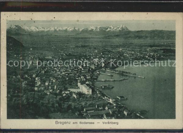 Bregenz Vorarlberg Panorama Rheintal mit Schweizer Bergen