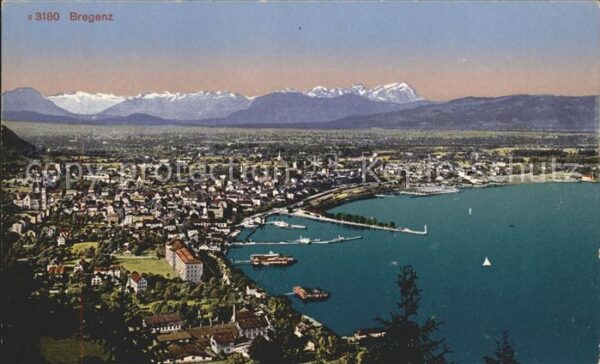 Bregenz Vorarlberg Panorama Rheintal mit Schweizer Bergen