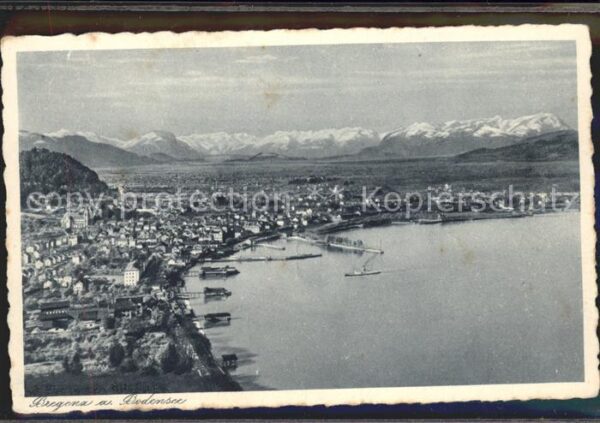 Bregenz Vorarlberg Panorama Rheintal mit Schweizer Bergen