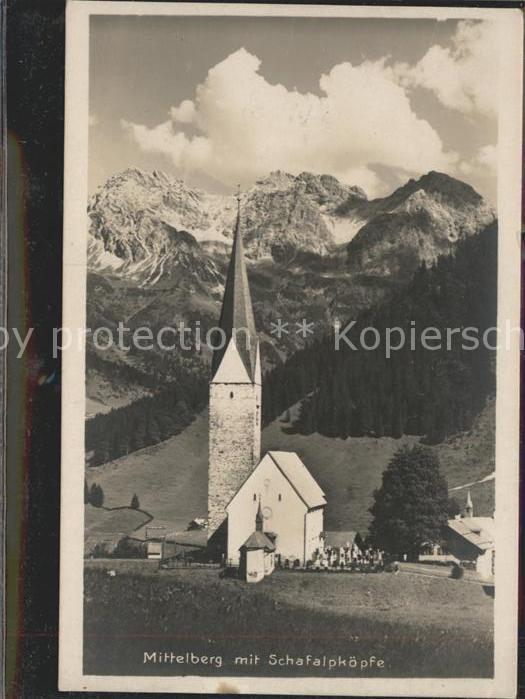Mittelberg Vorarlberg Partie an der Kirche Schafalpenköpfe Al