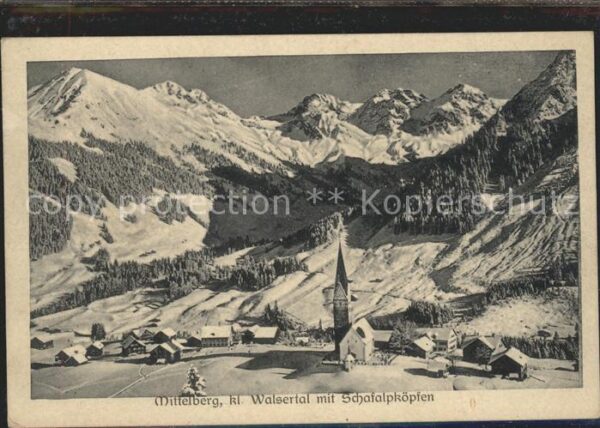 Mittelberg Vorarlberg Ortsansicht mit Kirche Kleinwalsertal S