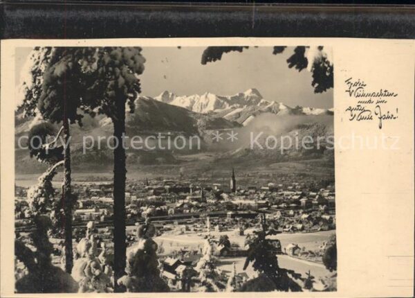 Villach Kaernten Panorama mit Mangart Julische Alpen Neu