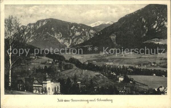 Kueb Semmeringbahn mit Schneeberg