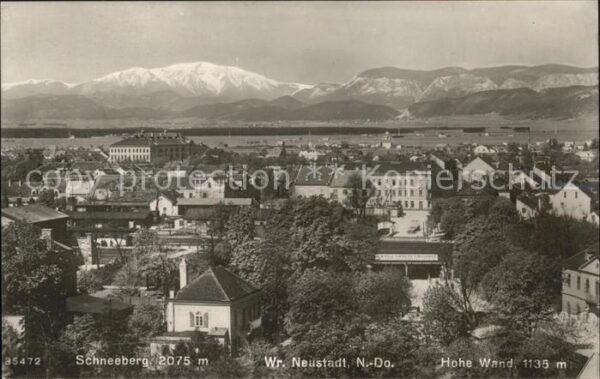 Wiener Neustadt mit Schneeberg und Hohe Wand