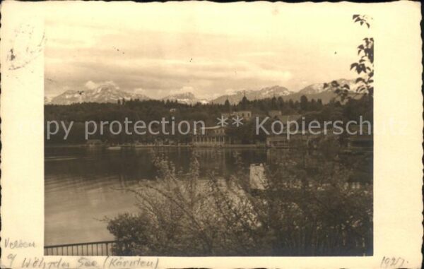 Velden Woerthersee Seepanorama mit Alpen