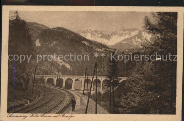 Semmering Niederoesterreich Kalte Rinne mit Viadukt und Raxalpe