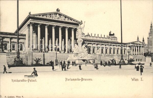 Wien Reichsrath Palast Parlamentsbrunnen