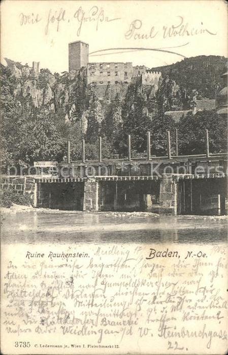 Baden Wien Ruine Rauhenstein