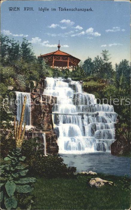 Wien Idylle im Türkenschanzpark Wasserfall