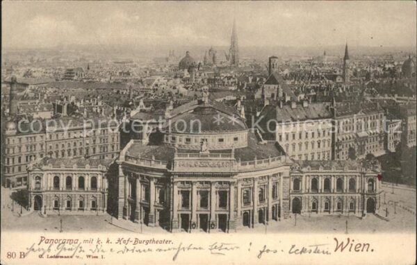 Wien Panorama mit kk Hof Burgtheater
