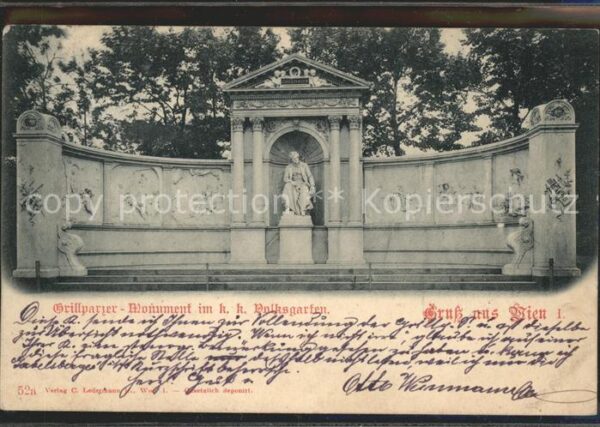 Wien Grillparzer Monument im kk Volksgarten