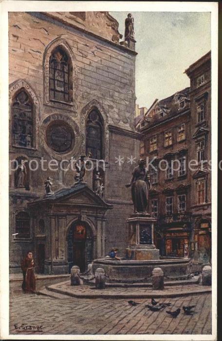 Wien Franziskanerplatz Brunnen Künstlerkarte