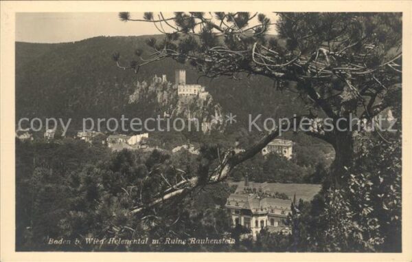 Baden Wien Helenental mit Ruine Rauhenstein