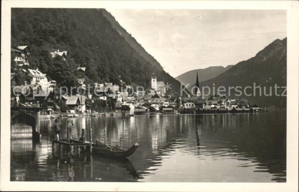 Hallstatt Austria Blick von Lahn Hallstätter See