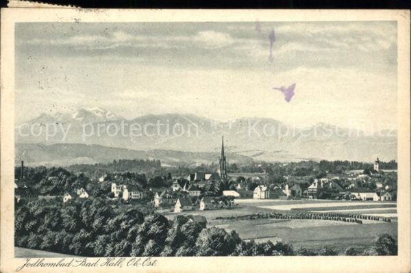Bad Hall Oberoesterreich Gesamtansicht Kurort mit Alpenpanorama