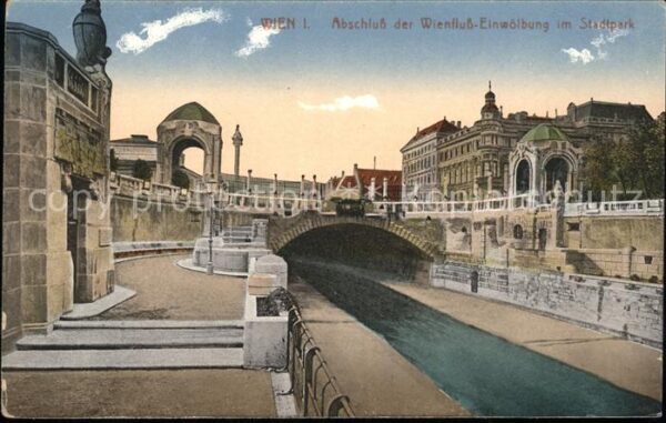Wien Abschluss der Wienfluss Einwölbung im S