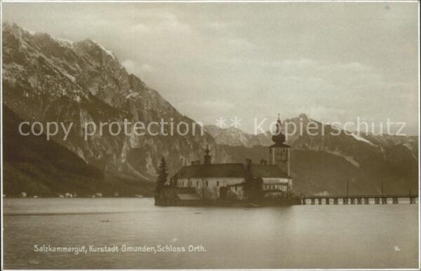 Gmunden Salzkammergut Schloss Ort am Traunsee Trinks Postkart