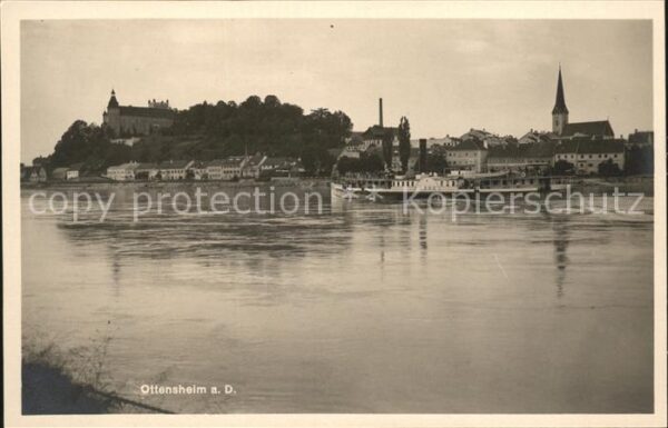 Ottensheim Partie an der Donau Dampfer Schloss Kir