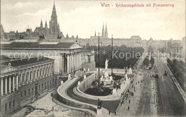 Wien Reichsratsgebäude mit Franzensring Denk