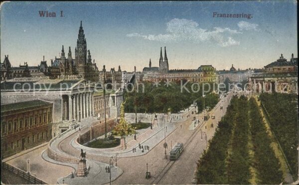 Wien Reichsratsgebäude mit Franzensring Denk