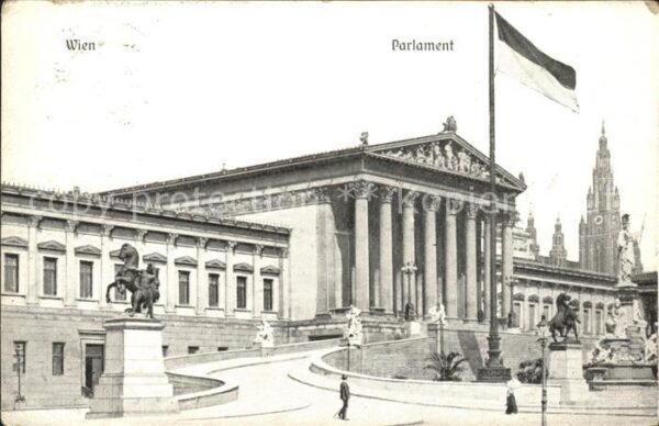 Wien Parlamentsgebäude Denkmal Fahne Stephan