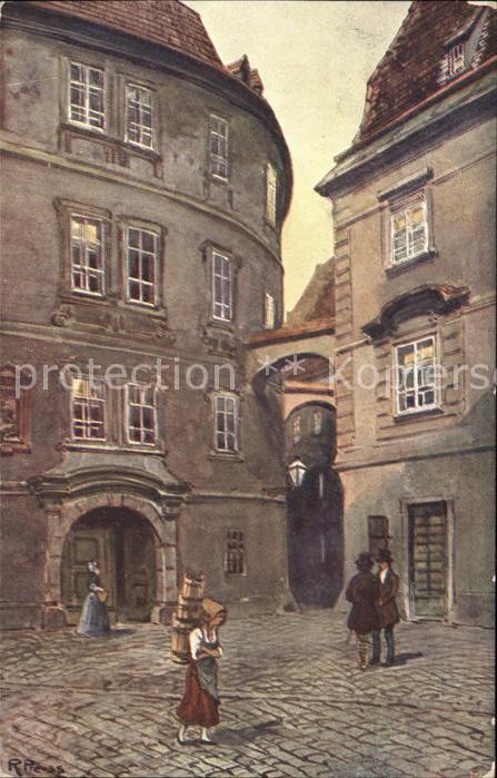 Wien Griechengasse Hafnersteig Künstlerkarte
