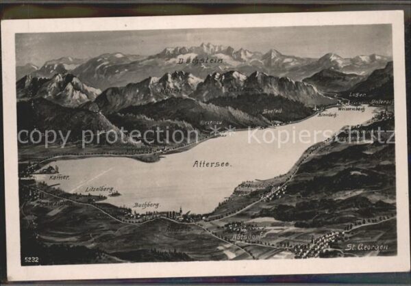 Attersee und Umgebung Dachsteingebirge aus der V
