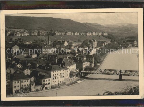 Steyr Enns Oberoesterreich Teilansicht Enns Brücke