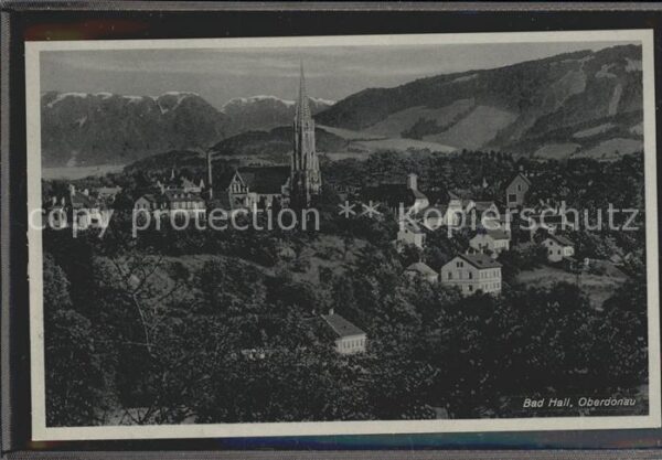 Bad Hall Oberoesterreich Ortsansicht mit Kirche Alpenpanorama Ku