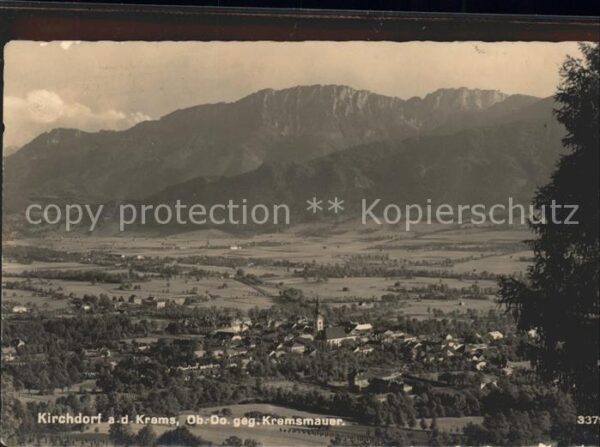Kirchdorf Krems Panorama gegen Kremsmauer