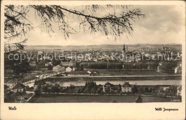 Wels Oberoesterreich Gesamtansicht Traun Brücke