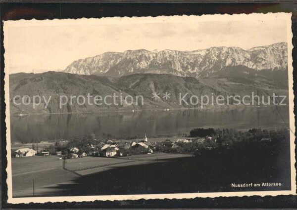 Nussdorf Attersee Gesamtansicht mit Alpenpanorama
