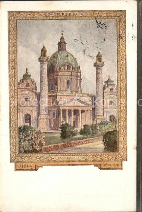Wien Karlskirche Fest Postkarte 10. Deutsche