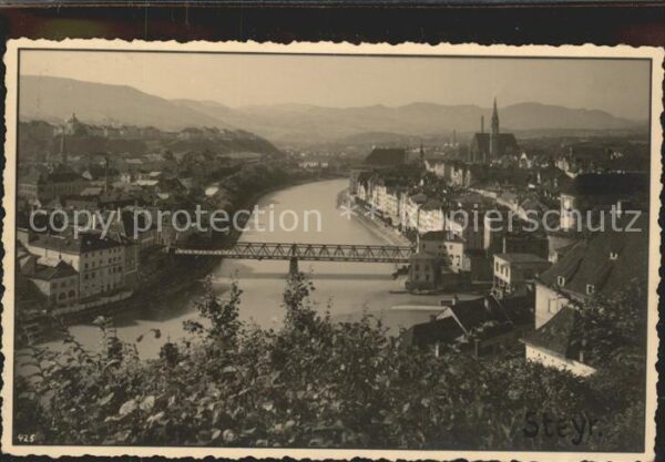 Steyr Enns Oberoesterreich Gesamtansicht Enns Brücke Das österreic