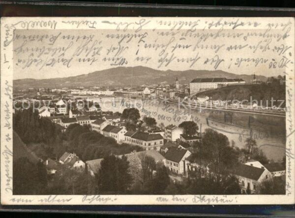 Linz Donau Teilansicht Künstlerkarte Nr. 8011/1