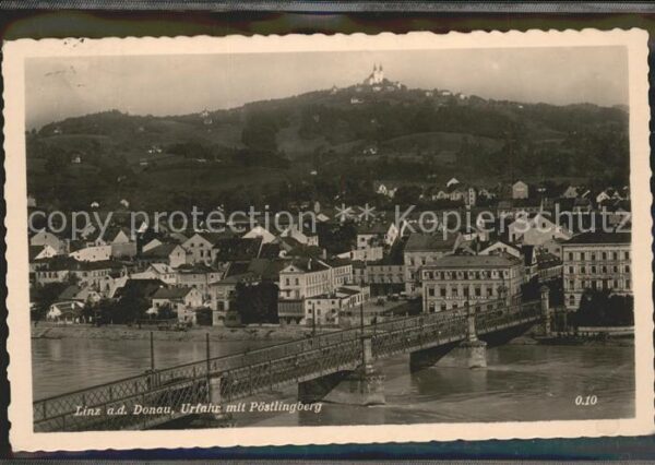 Urfahr Linz Donau mit Pöstlingberg und Wallfahrtsbasilika