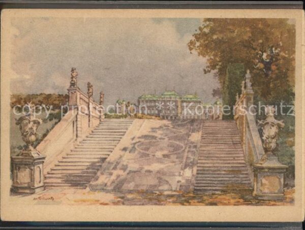 Wien Schloss Belvedere Künstlerkarte nach Aq