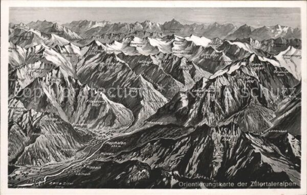 Zillertal Tirol Orienterungskarte Sand Keilbachspitze W