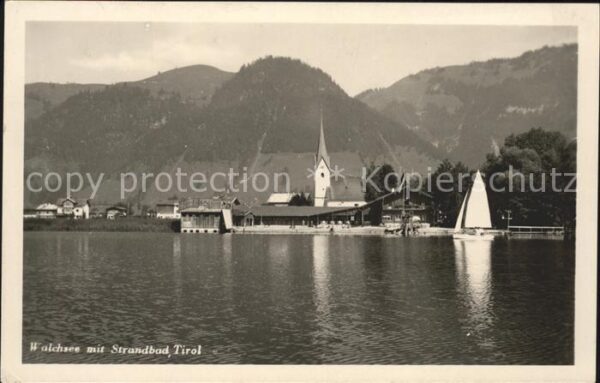 Walchsee Tirol Strandbad Segelboot