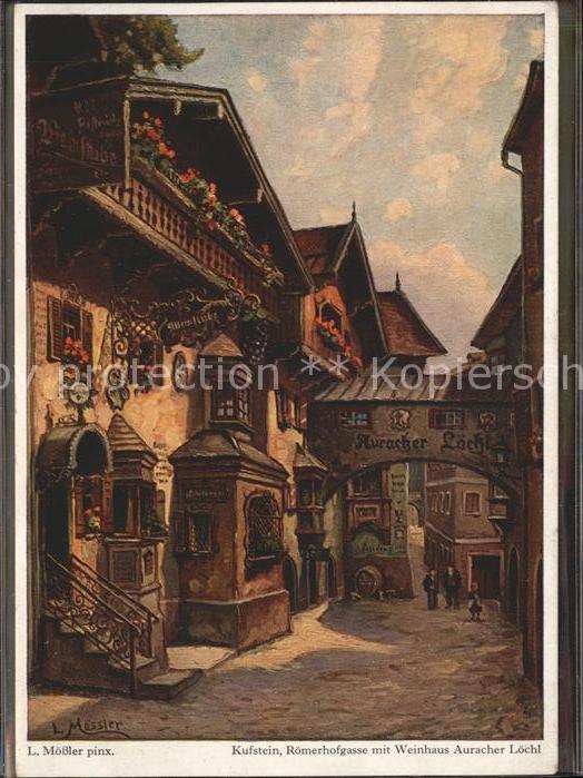 Kufstein Tirol Künstlerkarte Ludwig Mößler Römerhofgas