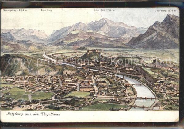 Salzburg Oesterreich aus der Vogelschau