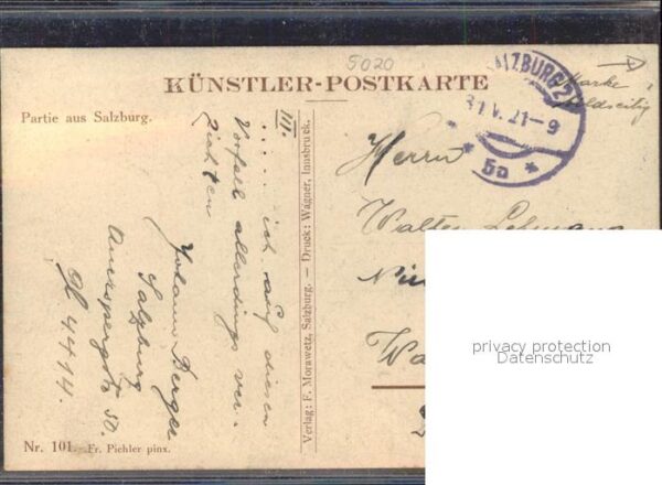 Salzburg Oesterreich Partie aus Salzburg Künstlerkarte – Bild 2